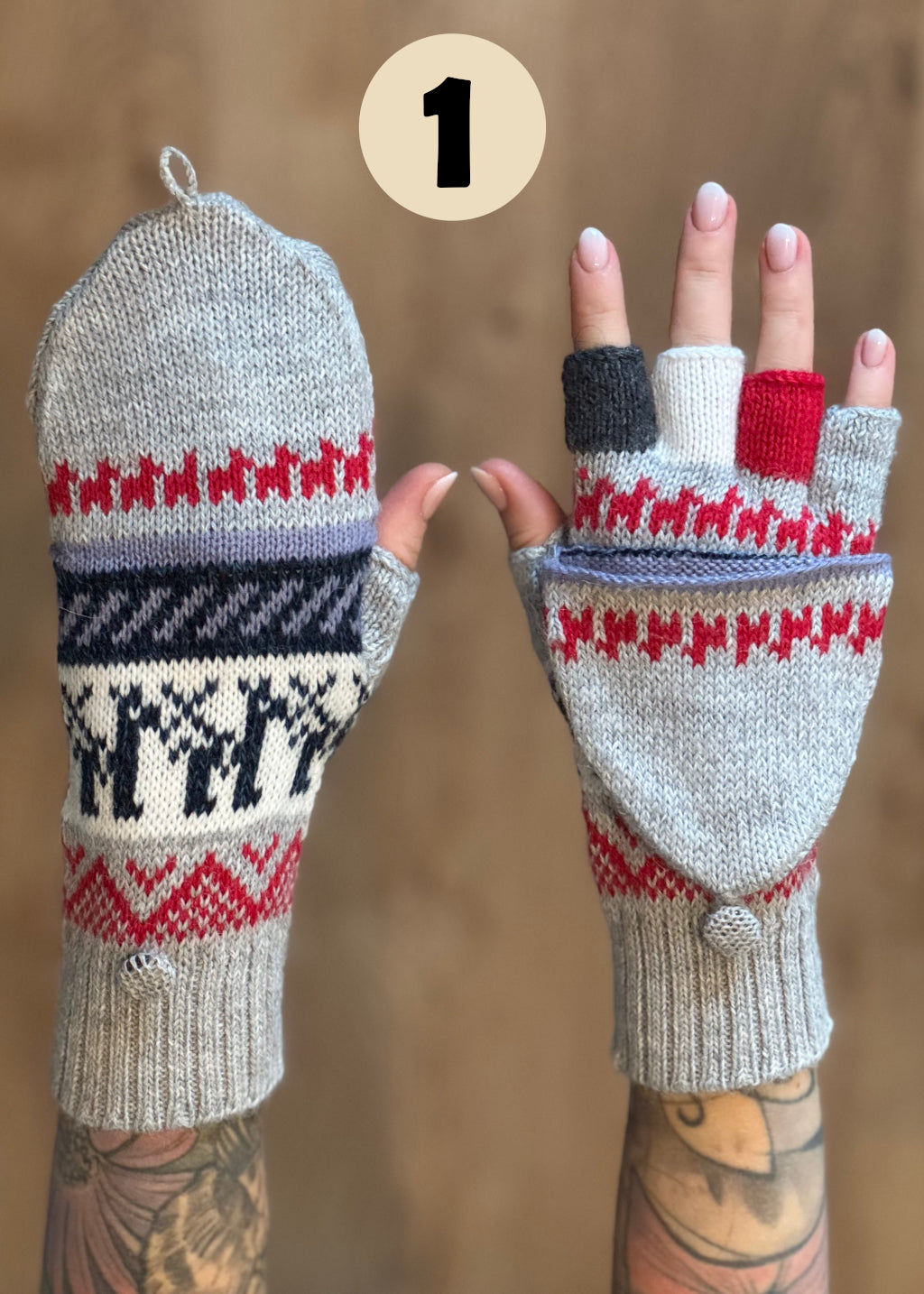 Rękawiczki z klapką bez kciuka - różne kolory i wzory