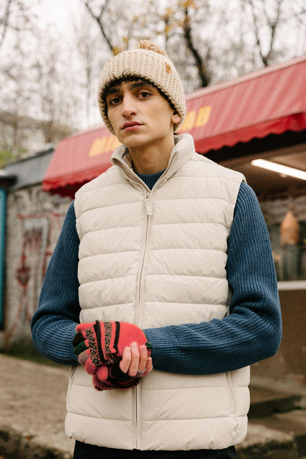 Rękawiczki z klapką - odcienie zachodzącego słońca / różne wzory