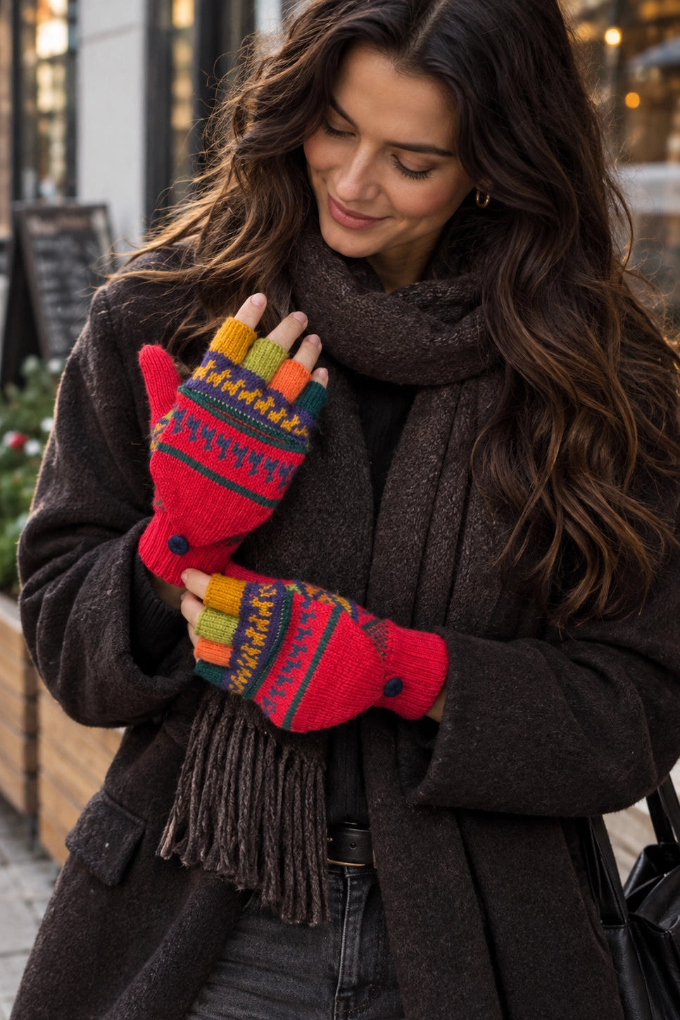 Convertible mittens - sunset shades / various patterns