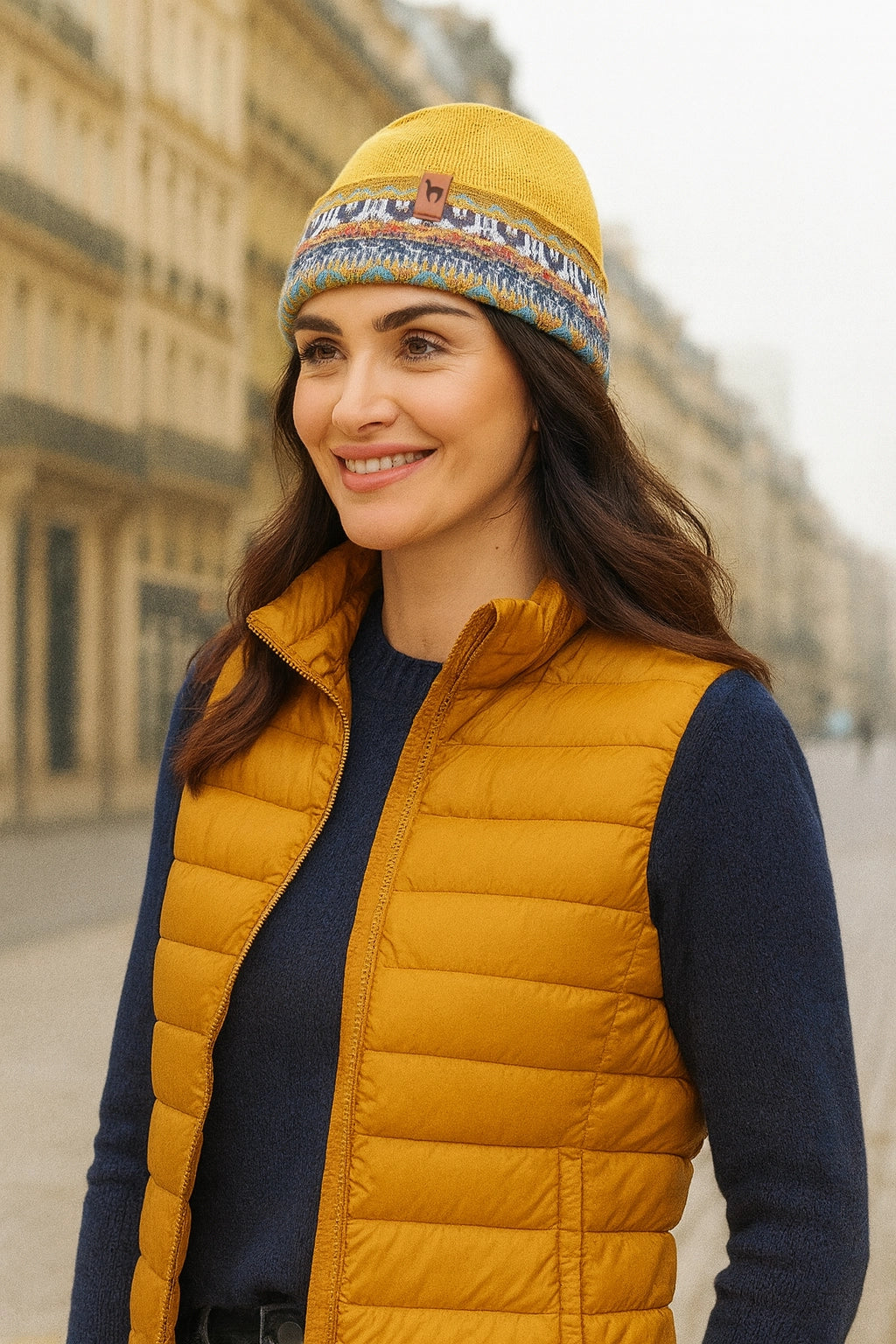 Colores Andes - dwustronna czapka z alpaki