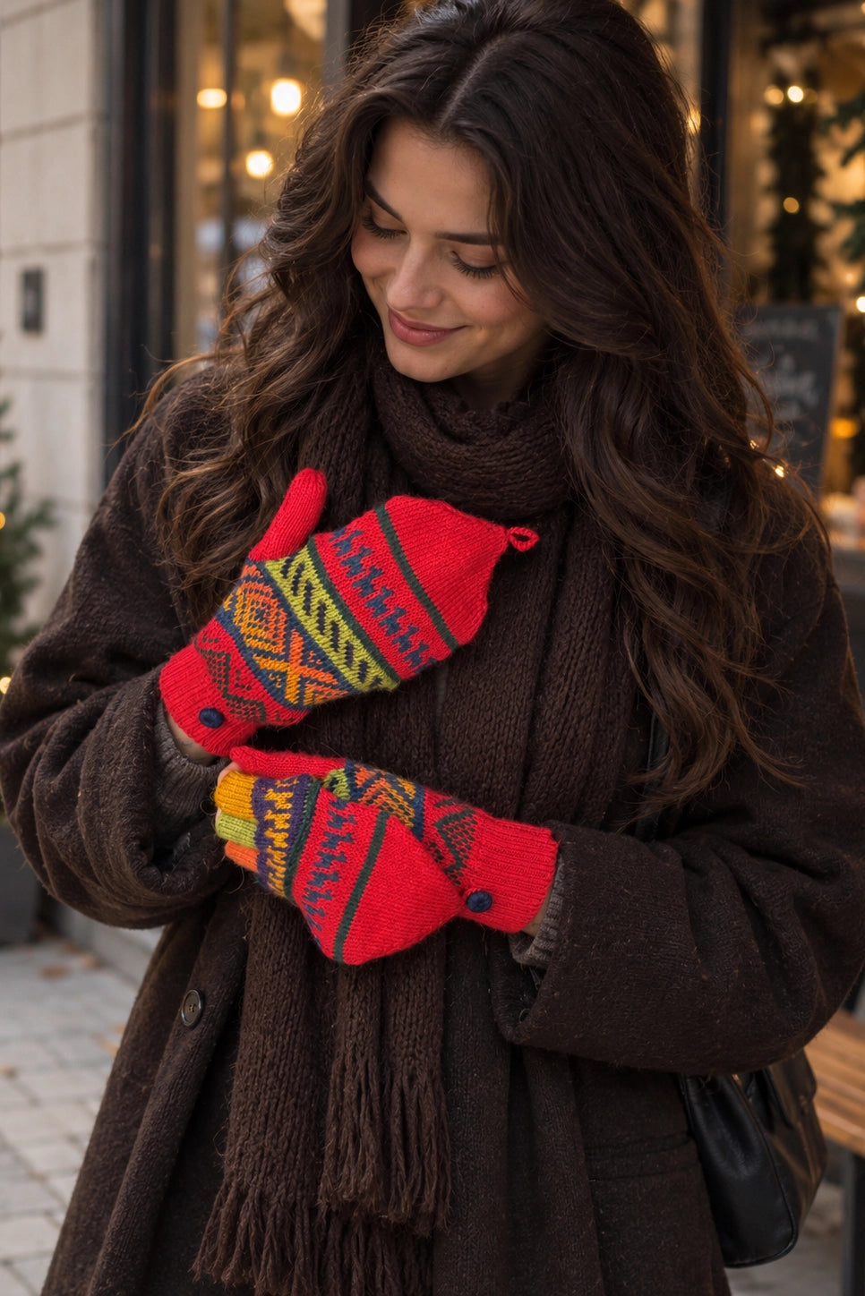 Convertible mittens - sunset shades / various patterns