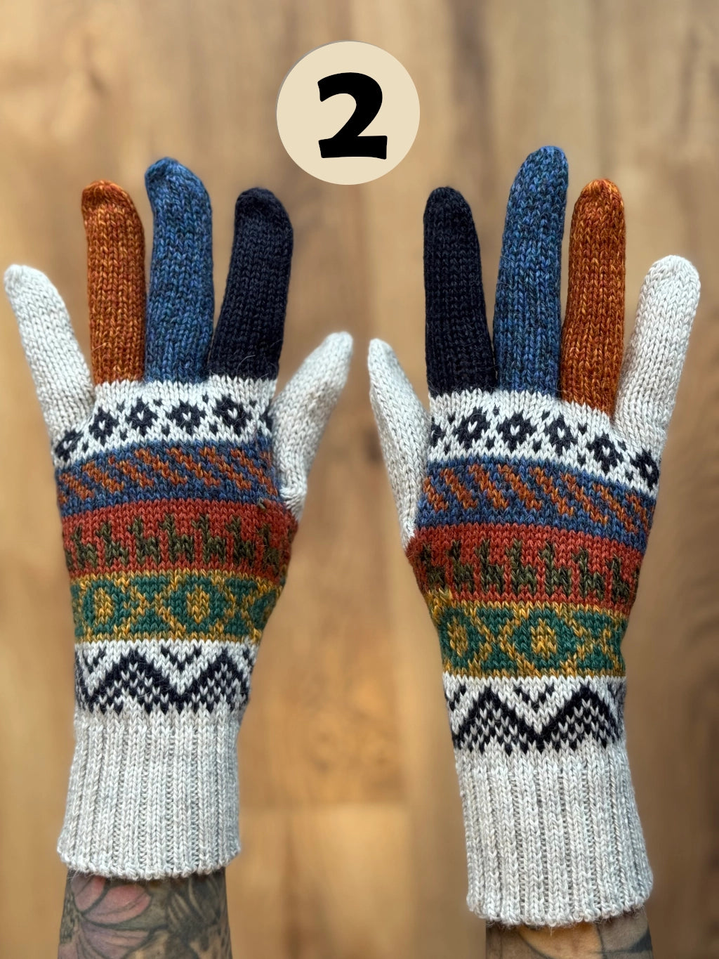 Rękawiczki pięciopalczaste - odcienie beżu i brązów /różne wzory