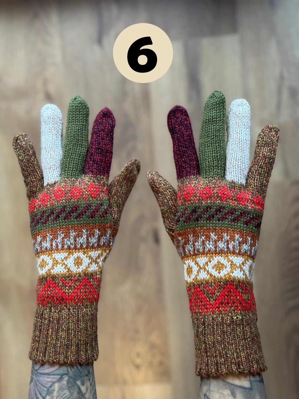 Rękawiczki pięciopalczaste - odcienie beżu i brązów /różne wzory