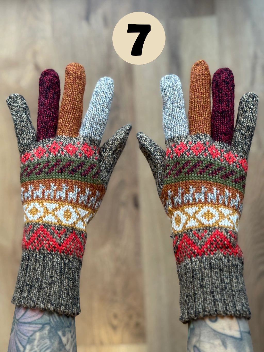 Rękawiczki pięciopalczaste - odcienie beżu i brązów /różne wzory