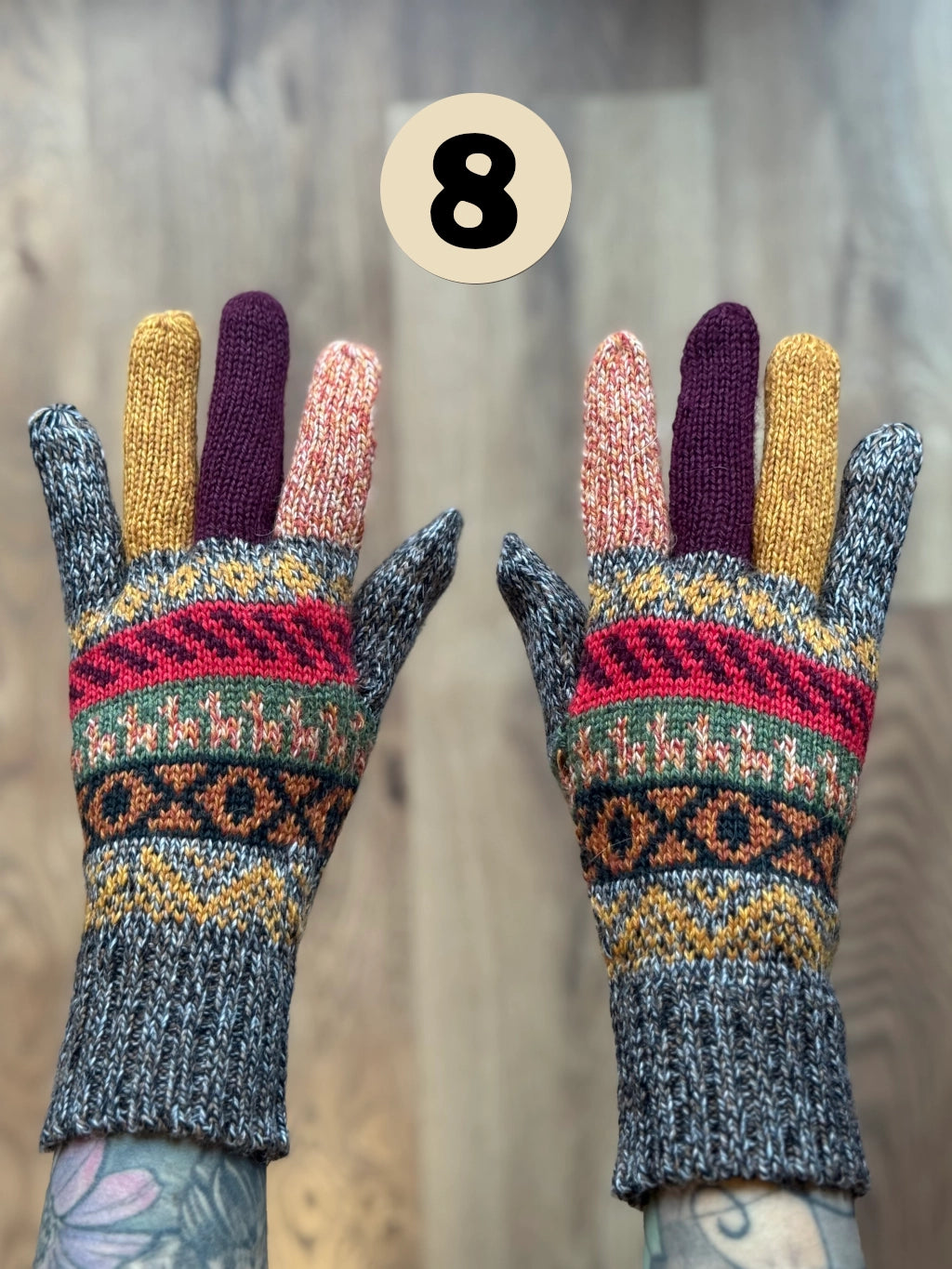 Rękawiczki pięciopalczaste - odcienie beżu i brązów /różne wzory