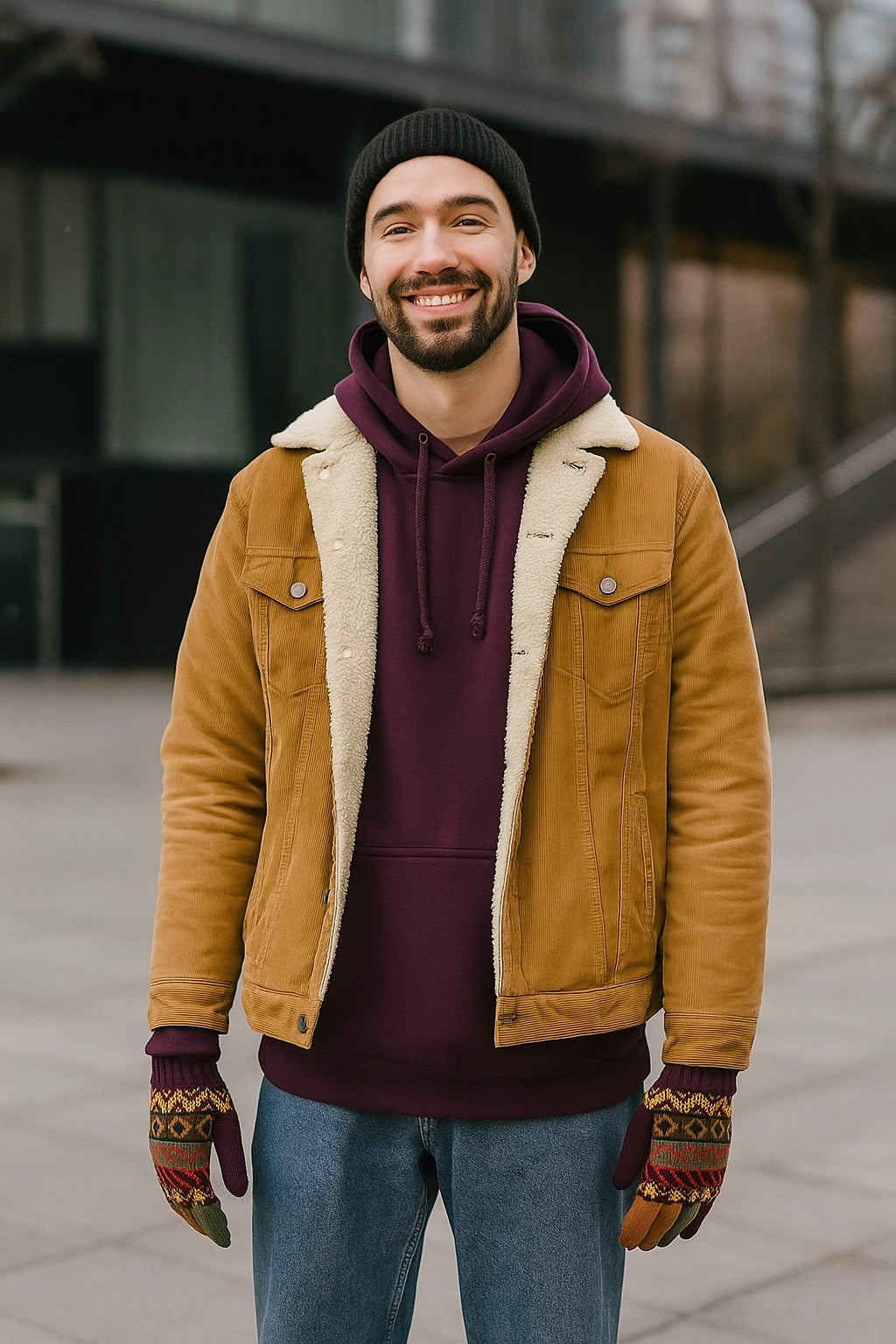 Rękawiczki pięciopalczaste - odcienie zachodu słońca /różne wzory