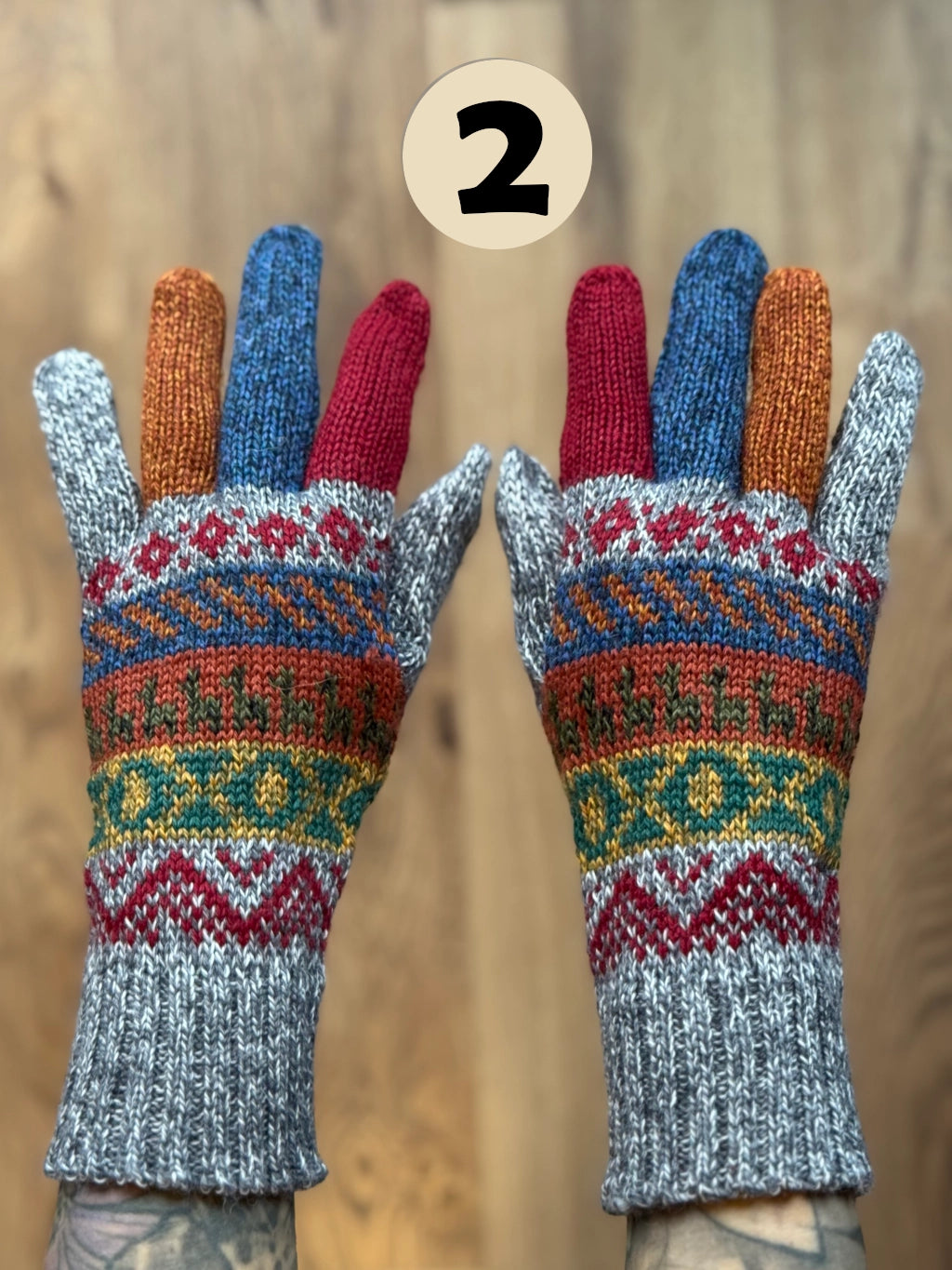 Rękawiczki pięciopalczaste - odcienie szarości i czerni /różne wzory