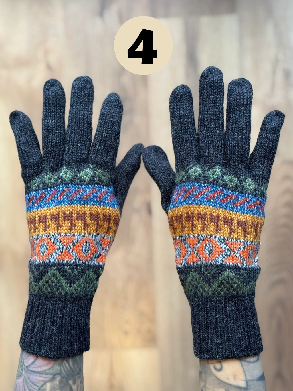 Rękawiczki pięciopalczaste - odcienie szarości i czerni /różne wzory