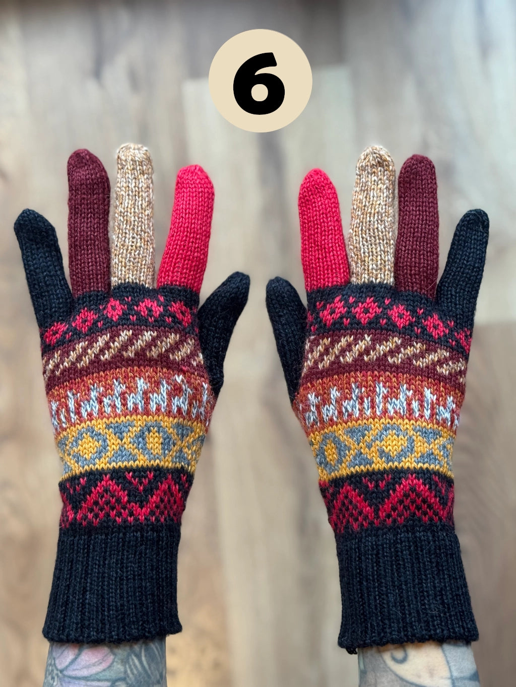 Rękawiczki pięciopalczaste - odcienie szarości i czerni /różne wzory