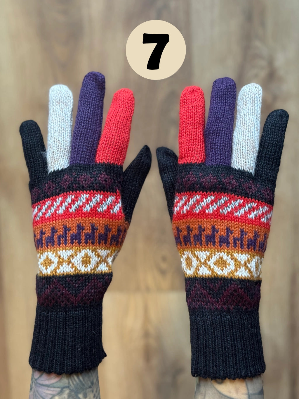 Rękawiczki pięciopalczaste - odcienie szarości i czerni /różne wzory