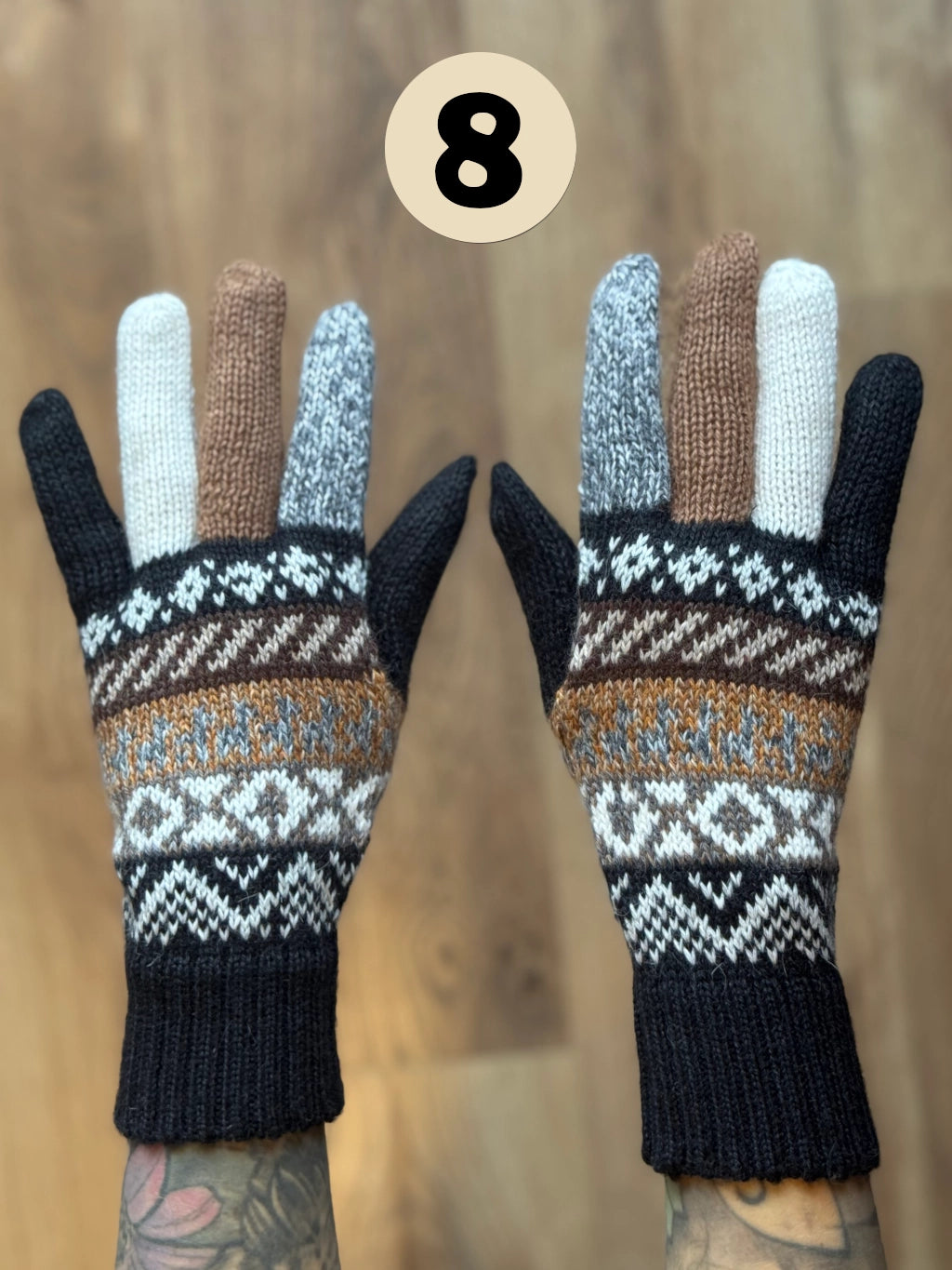 Rękawiczki pięciopalczaste - odcienie szarości i czerni /różne wzory